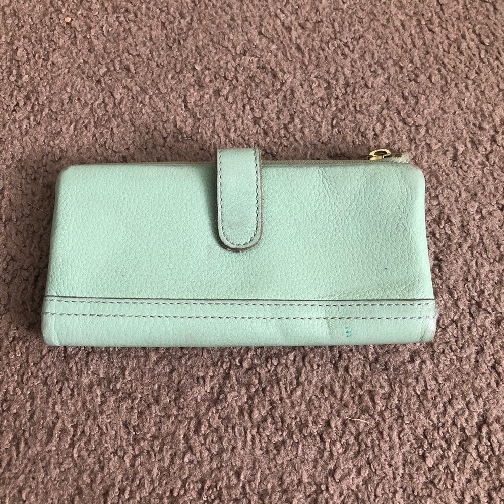 Mint Leather Fossil Wallet